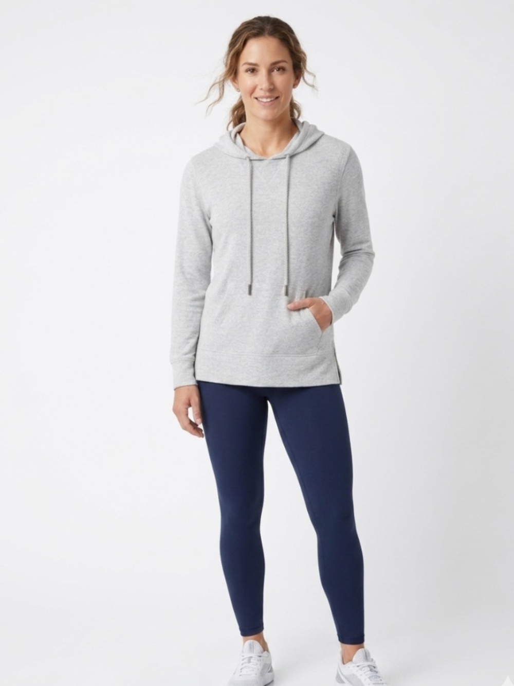 Workshop Republic Clothing Hooded Sweatshirt Pullover Heather Grey Size S NWT
